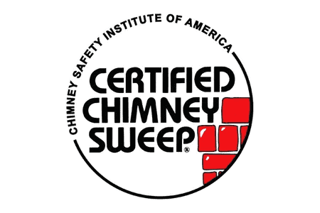 Logo for the Chimney Safety Institute of America, featuring a circular design with the text "Certified Chimney Sweep" in bold. The right side displays a red brick pattern, symbolizing Chimney Repair Fairfield County CT expertise.
